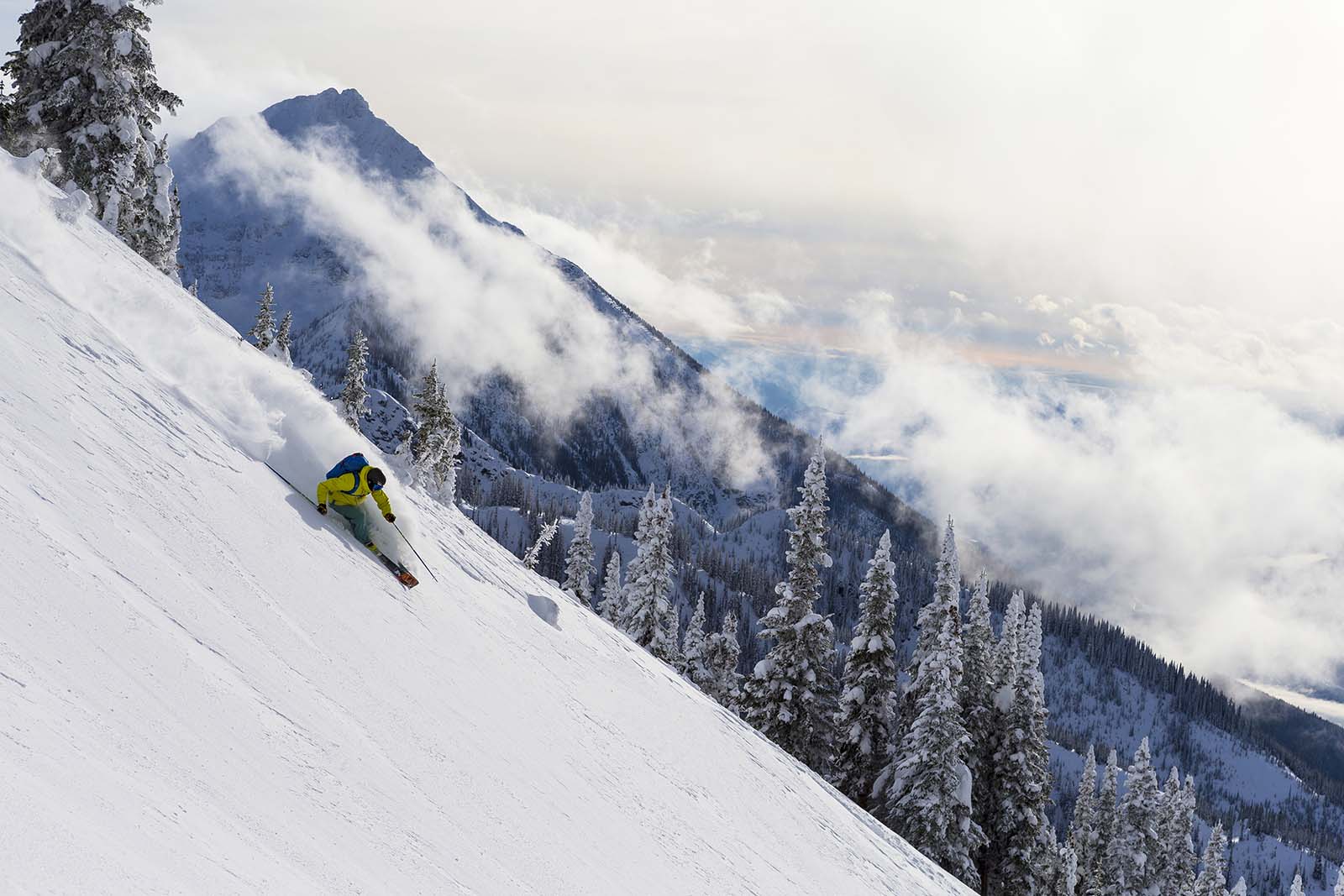 It's a long way down the mountain at Revelstoke, British Columbia, Canada