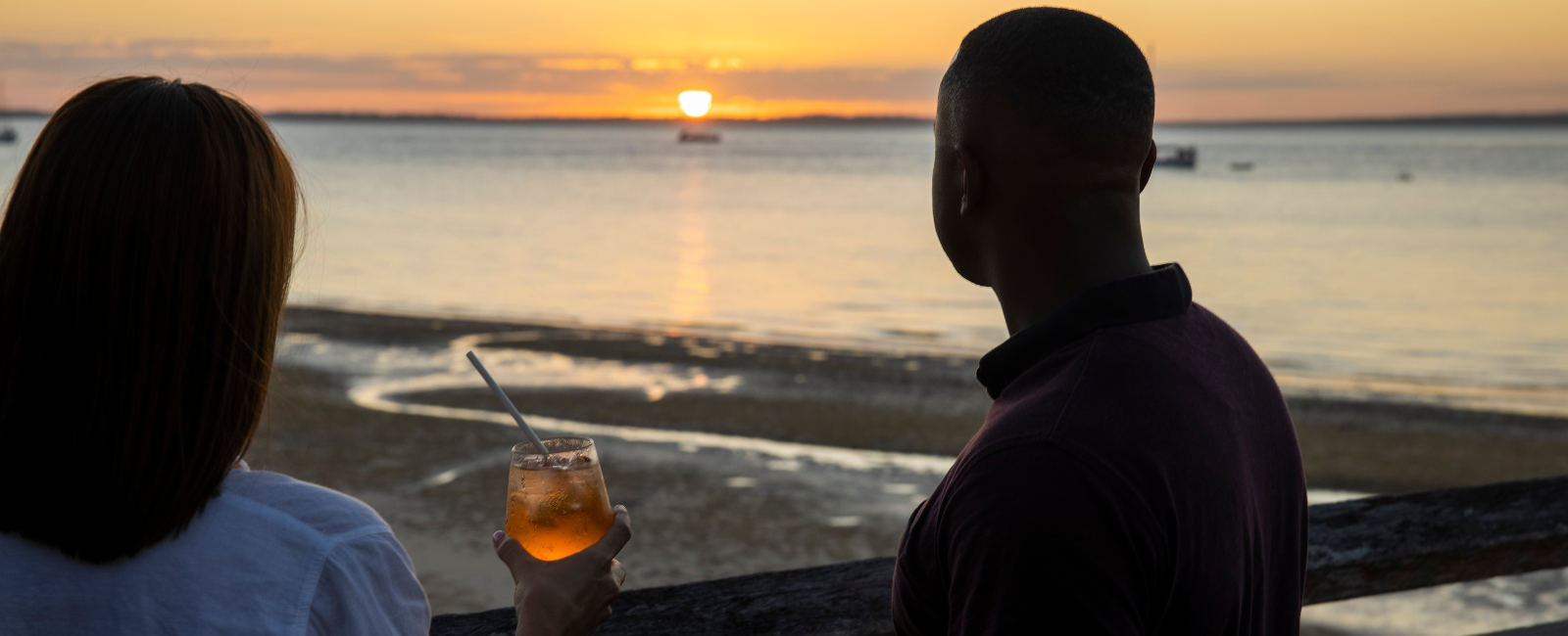 Sunset view from jetty bar, K'gari