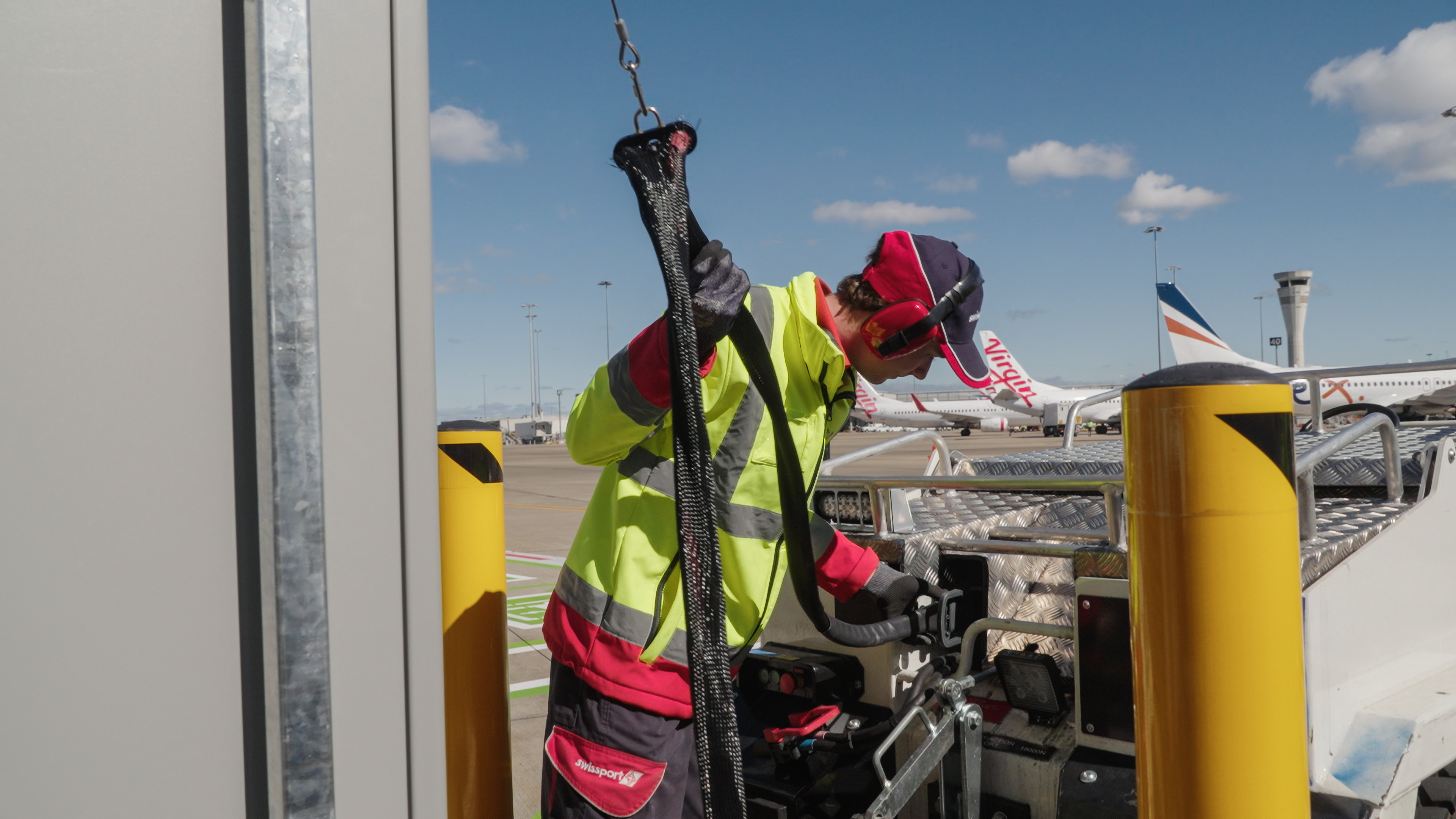 Ground support charging equipment closeup