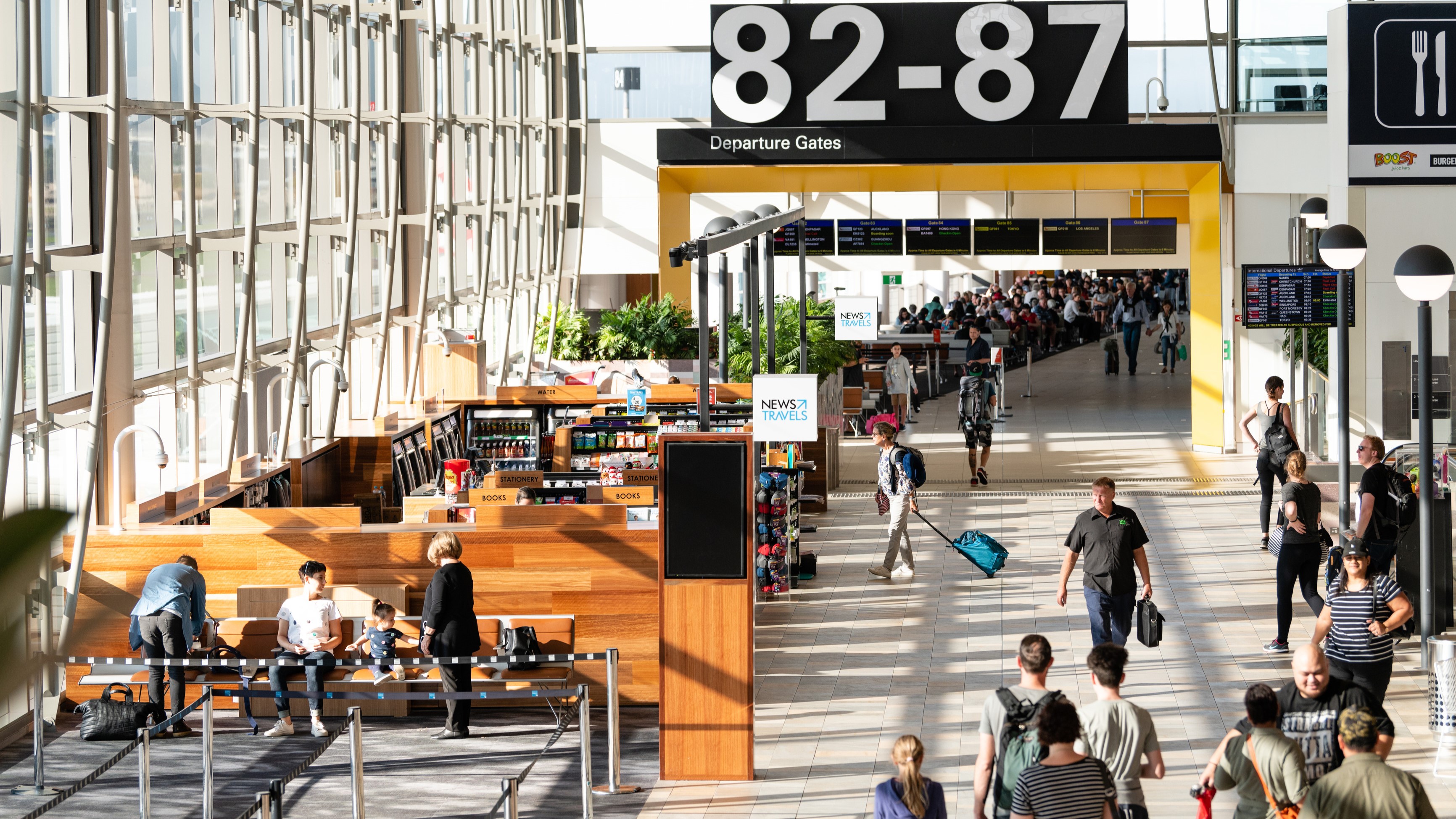 People walking around the International Terminal