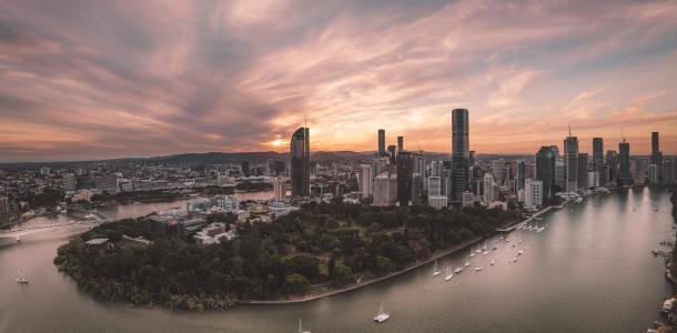 Brisbane skyline and river