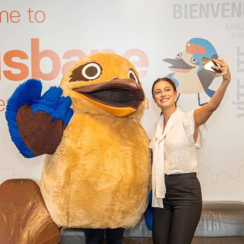 Get a selfie with Bluey at the Welcome Wall at the International Terminal